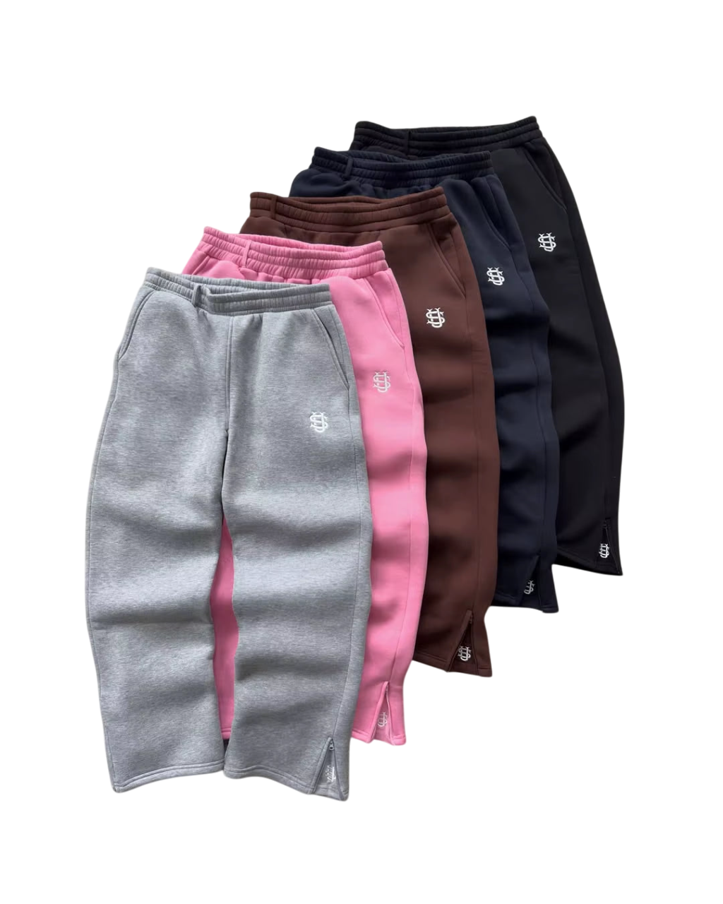Y2K Fashion Jogger Sweatpants Loose Embroidery Labeled Open Leg Wide Leg Pants Trendy Pocket Couple Straight Pants Men'S Hoodie