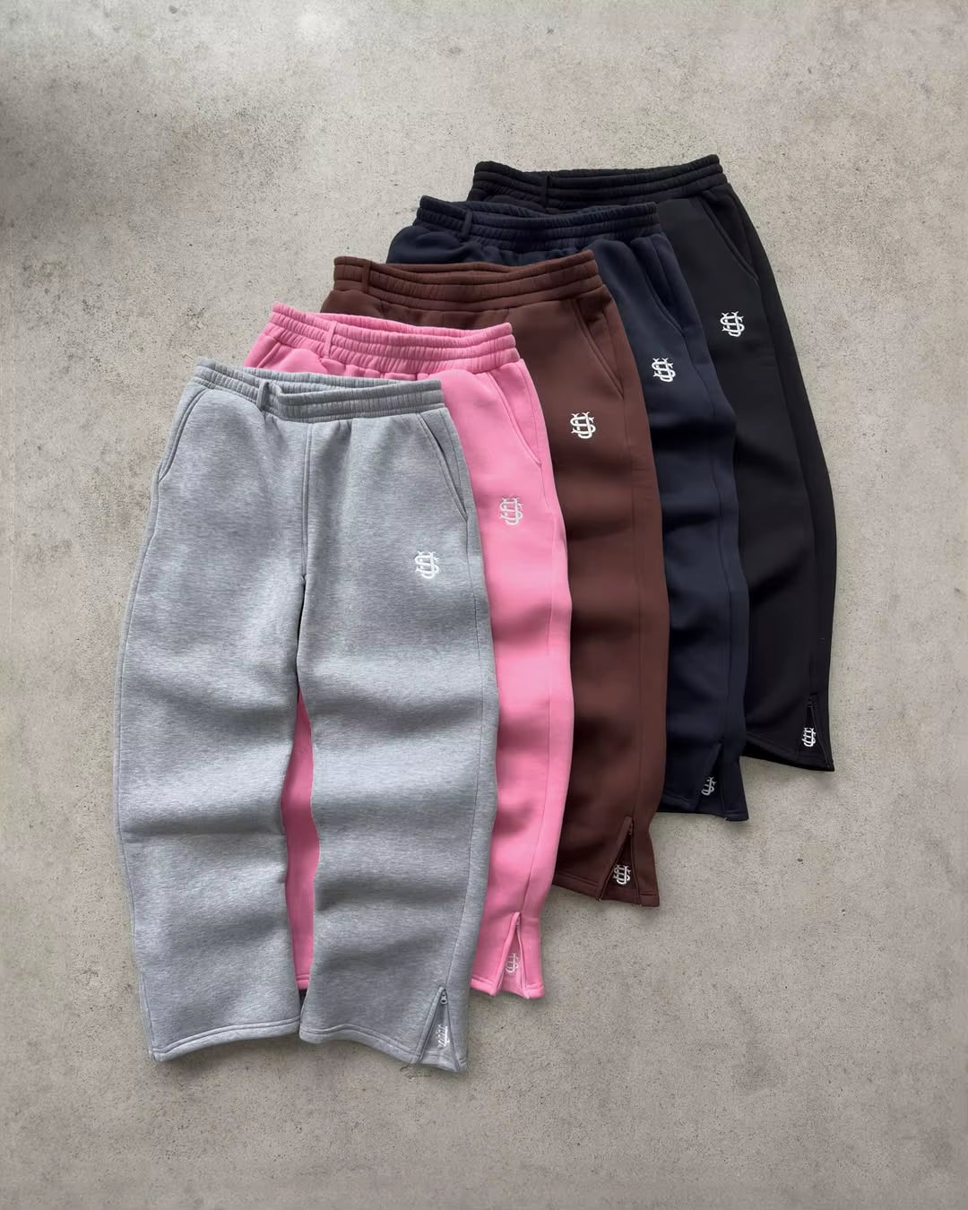 Y2K Fashion Jogger Sweatpants Loose Embroidery Labeled Open Leg Wide Leg Pants Trendy Pocket Couple Straight Pants Men'S Hoodie