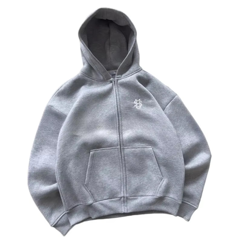 Y2K Fashion Jogger Sweatpants Loose Embroidery Labeled Open Leg Wide Leg Pants Trendy Pocket Couple Straight Pants Men'S Hoodie
